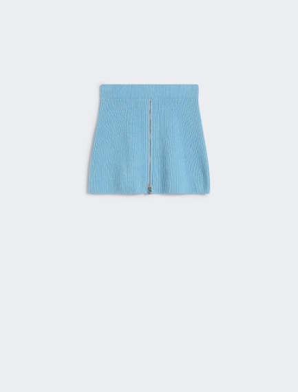 Cashmere-blend mini skirt - LIGHT BLUE - Sportmax