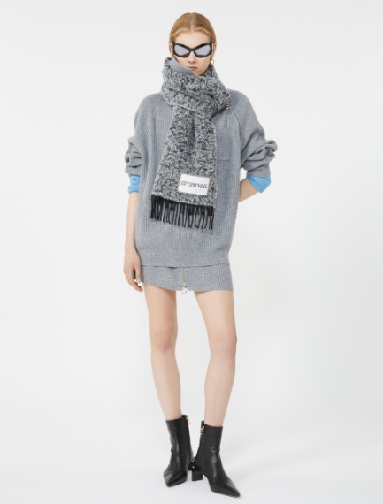 Cashmere-blend mini skirt - MEDIUM GREY - Sportmax