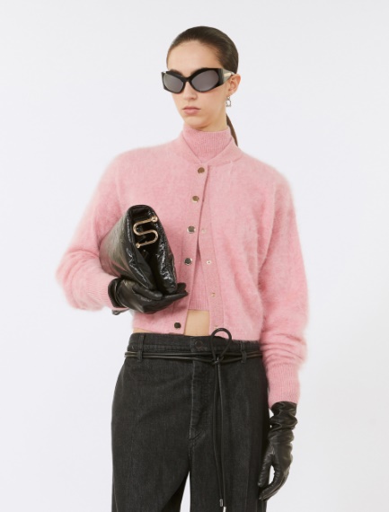 Boxy-fit cashmere bomber jacket - PINK - Sportmax