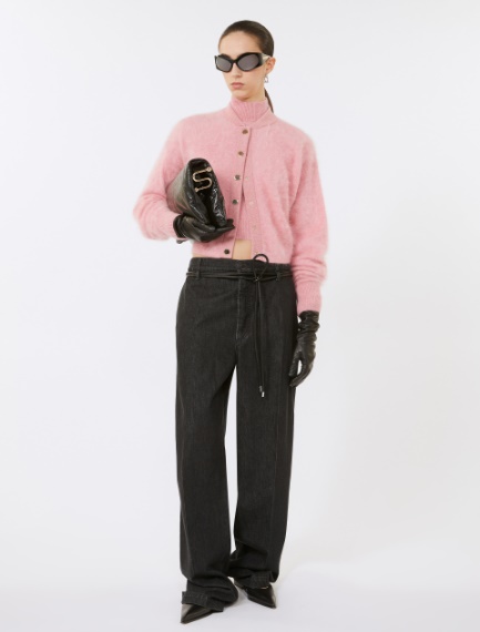 Boxy-fit cashmere bomber jacket - PINK - Sportmax