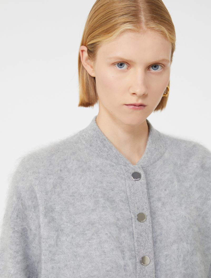 Boxy-fit cashmere bomber jacket - MEDIUM GREY - Sportmax - 4