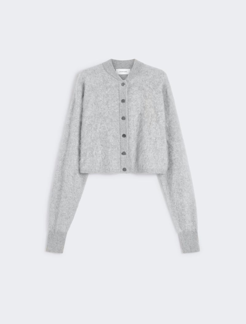 Boxy-fit cashmere bomber jacket - MEDIUM GREY - Sportmax - 7