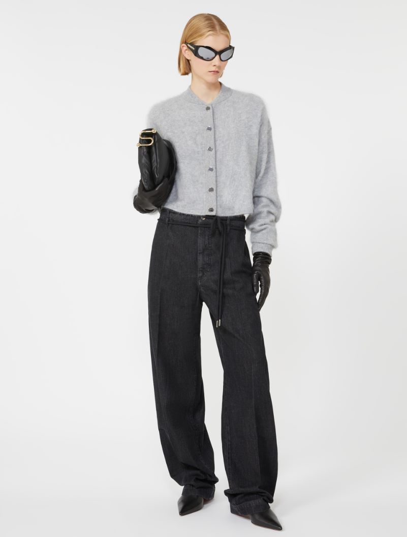 Boxy-fit cashmere bomber jacket - MEDIUM GREY - Sportmax