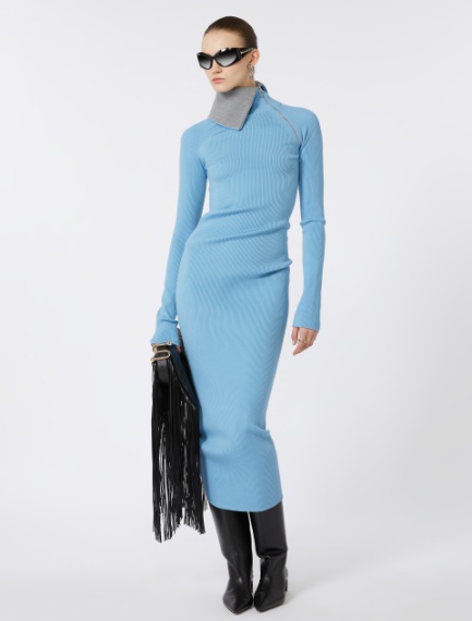 Knit long dress - Light blue - Sportmax