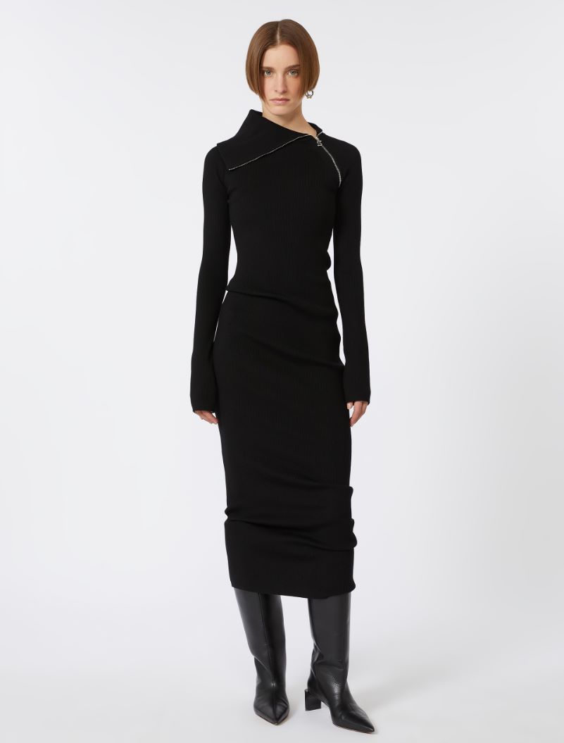 Knit long dress - Black - Sportmax - 2