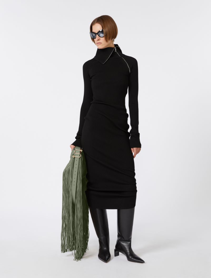 Knit long dress - Black - Sportmax