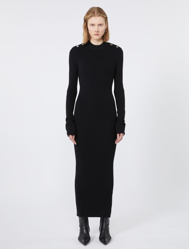 Pure wool knit dress - BLACK - Sportmax - 2