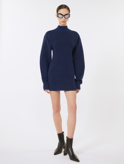 3D jacquard-knit dress - MIDNIGHTBLUE - Sportmax