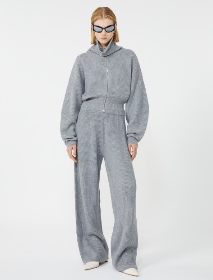 Cashmere-blend trousers - MEDIUM GREY - Sportmax