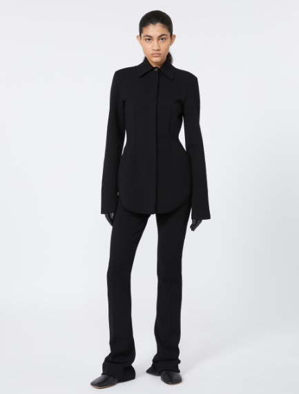 Low-waisted fitted trousers - BLACK - Sportmax