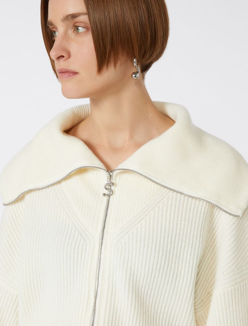 Cashmere-blend cardigan - WHITE - Sportmax - 4