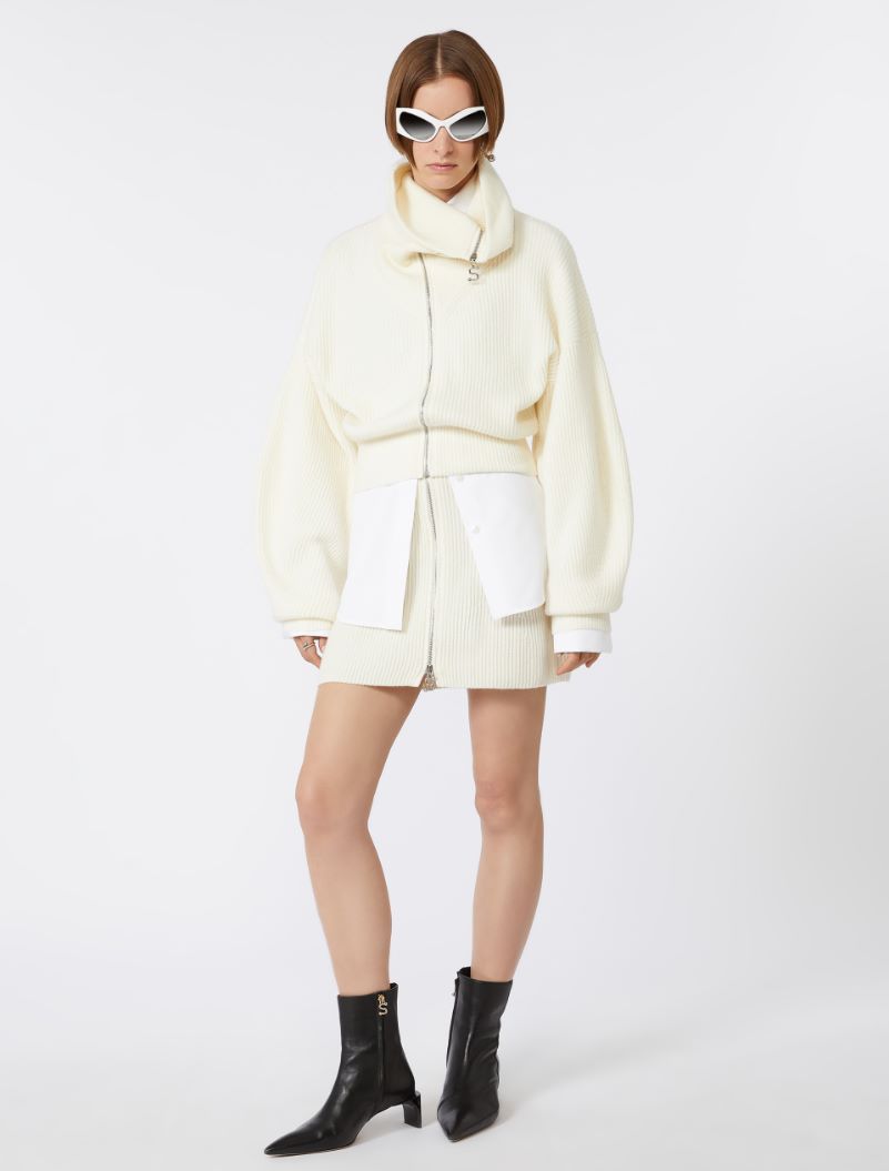 Cashmere-blend cardigan - WHITE - Sportmax