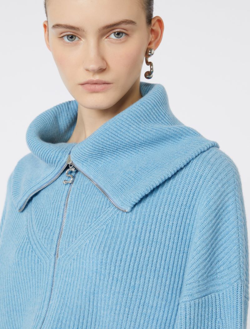 Cashmere-blend cardigan - LIGHT BLUE - Sportmax - 4