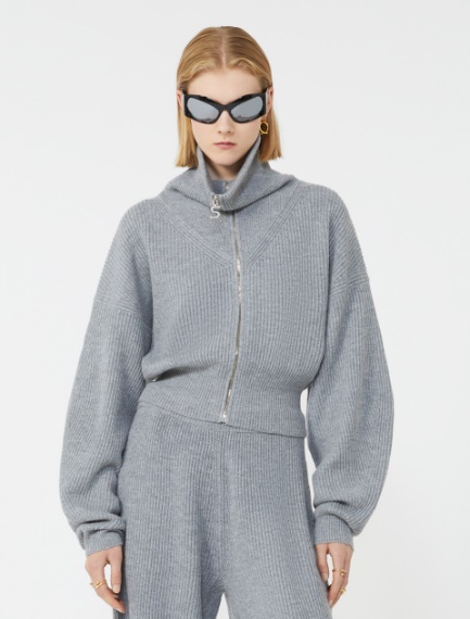 Cashmere-blend cardigan - MEDIUM GREY - Sportmax