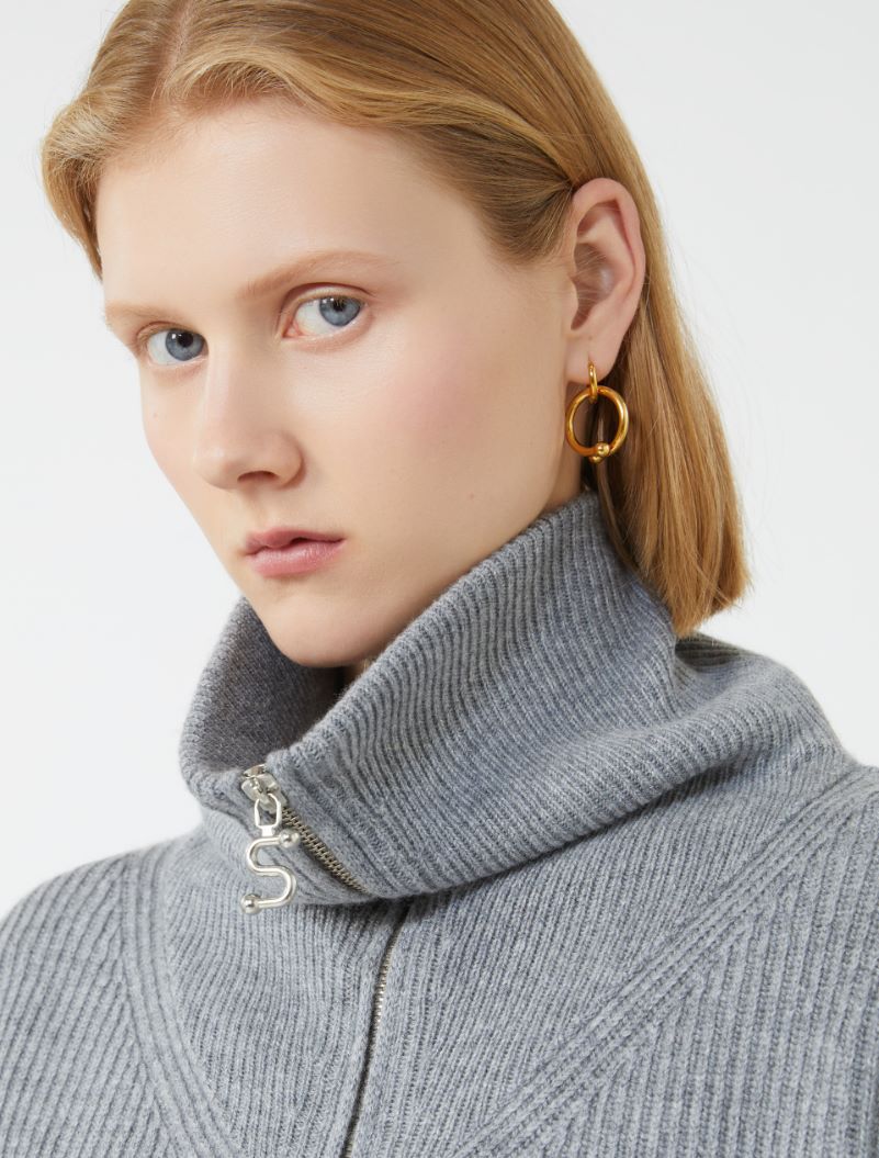 Cashmere-blend cardigan - MEDIUM GREY - Sportmax - 5