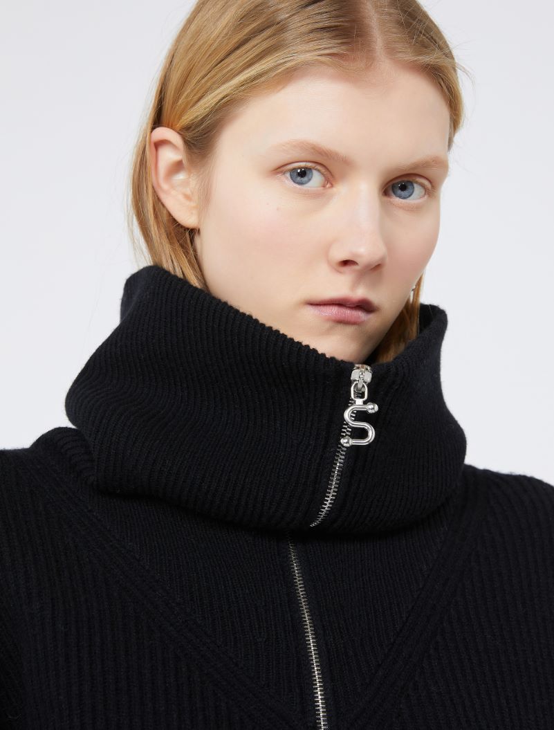 Cashmere-blend cardigan - BLACK - Sportmax - 4