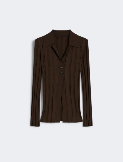 Shiny viscose cardigan - COFFEE - Sportmax - 6