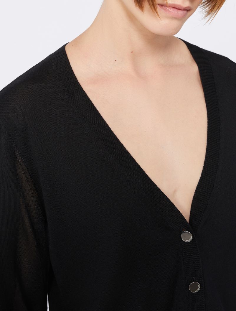 Viscose and wool cardigan - BLACK - Sportmax - 5