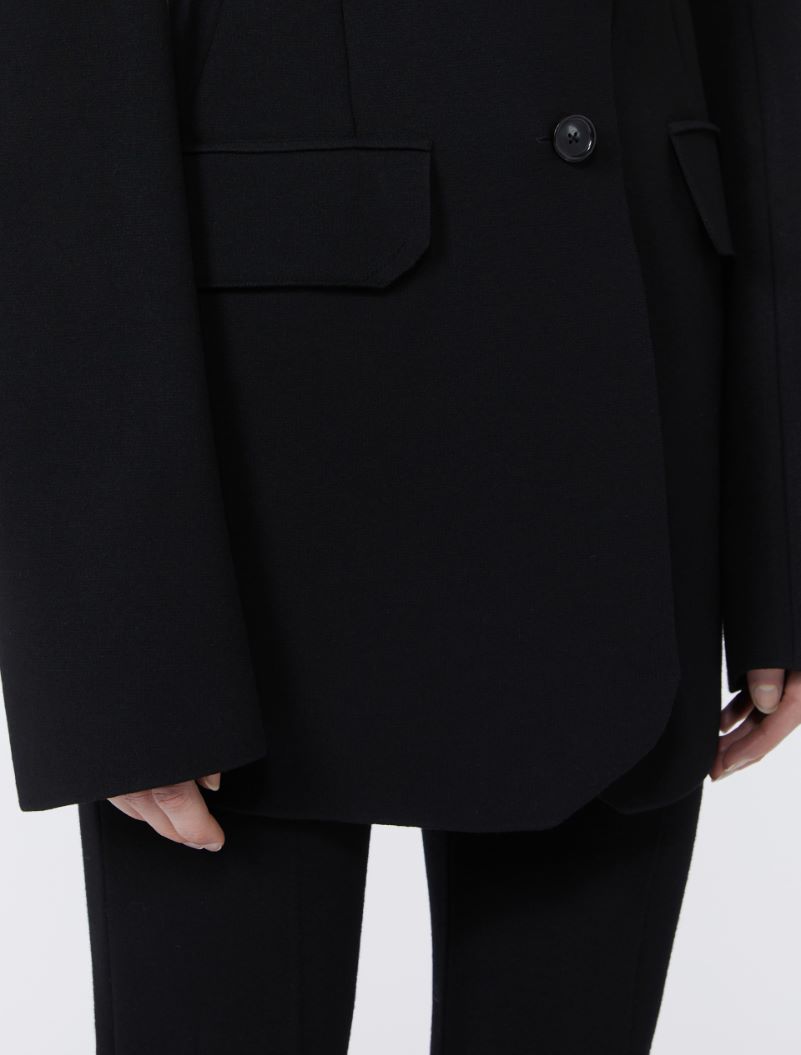 Stretch viscose knit blazer - RUNWAY - BLACK - Sportmax - 5