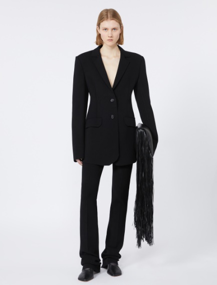 Stretch viscose knit blazer - BLACK - Sportmax