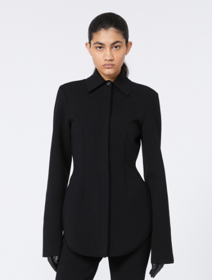 Camicia in maglia di viscosa - RUNWAY - NERO - Sportmax