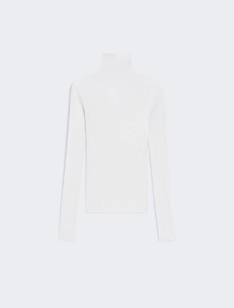 Wool mock polo-neck sweater - WHITE - Sportmax - 6