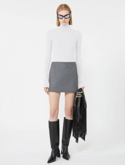Wool mock polo-neck sweater - WHITE - Sportmax