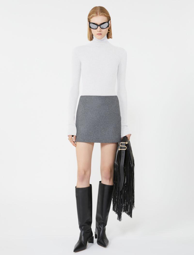 Wool mock polo-neck sweater - WHITE - Sportmax