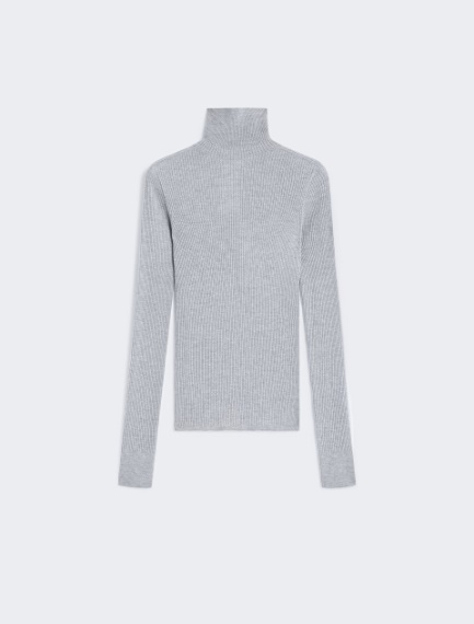 Wool mock polo-neck sweater - MEDIUM GREY - Sportmax