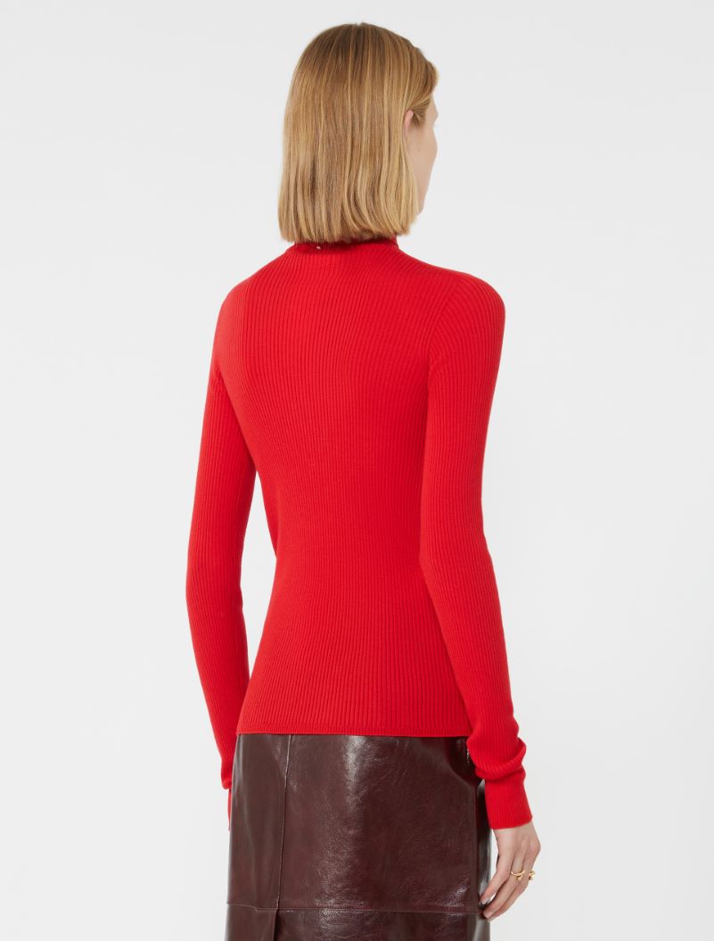 Maglia a lupetto in lana - ROSSO - Sportmax - 3