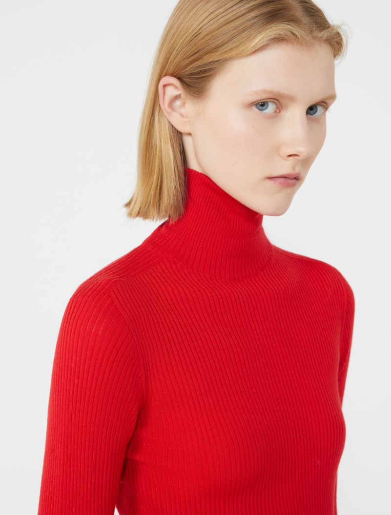 Maglia a lupetto in lana - ROSSO - Sportmax - 4
