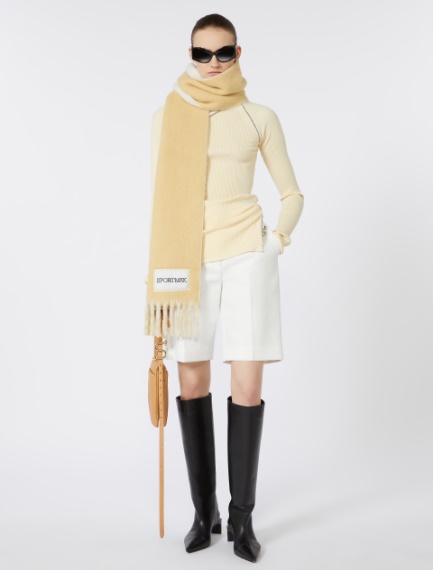 Sweater with zip-up high neck detail - VANILLA - Sportmax