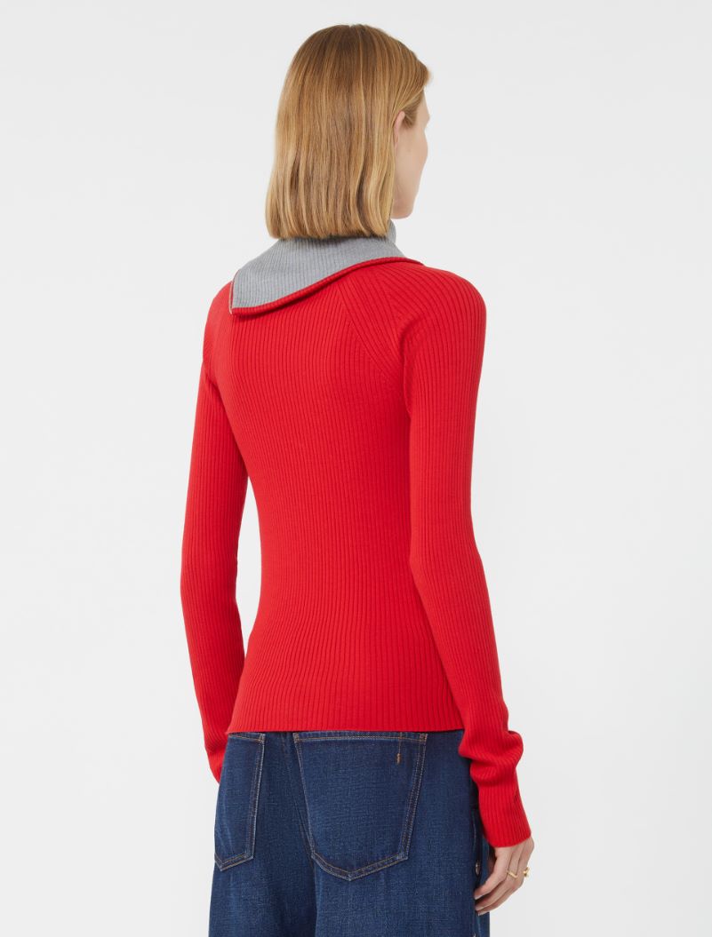 Maglia a collo alto con zip - ROSSO - Sportmax - 3