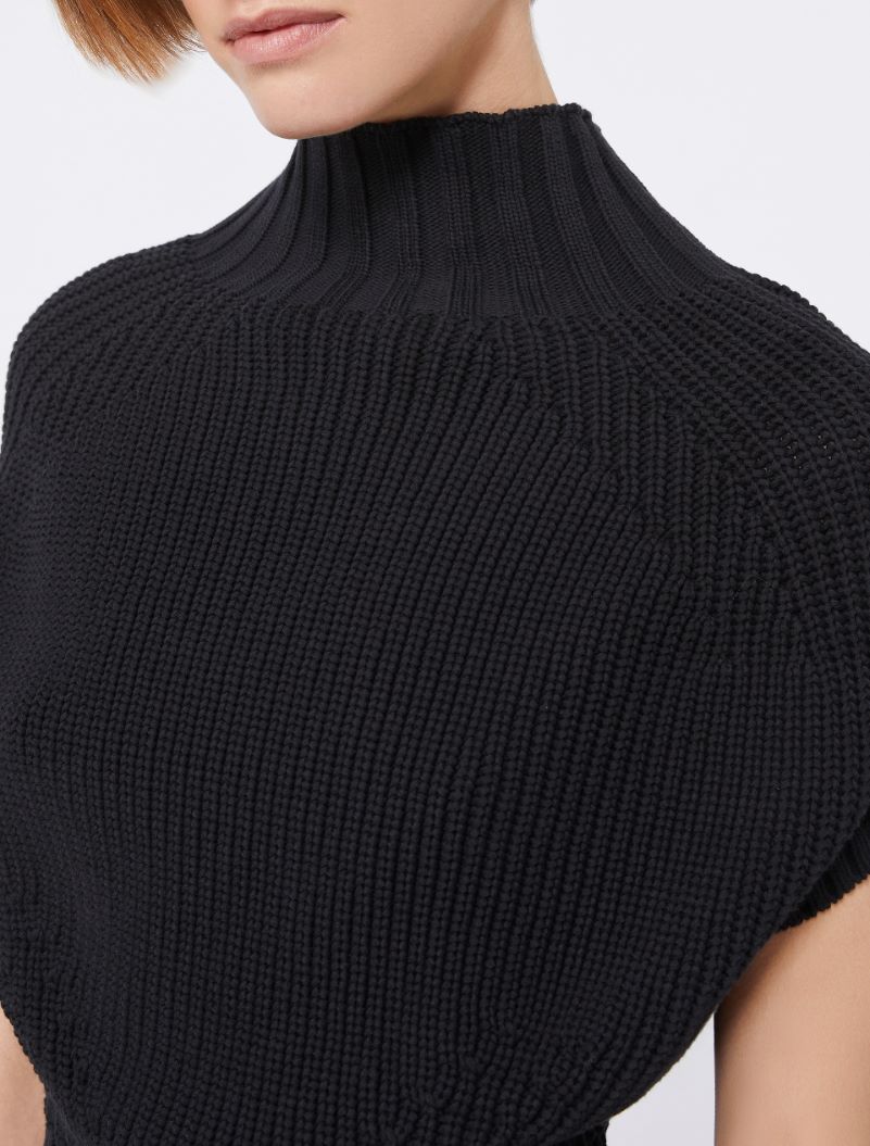 Balloon-Shaped Cotton Jumper - BLACK - Sportmax - 5