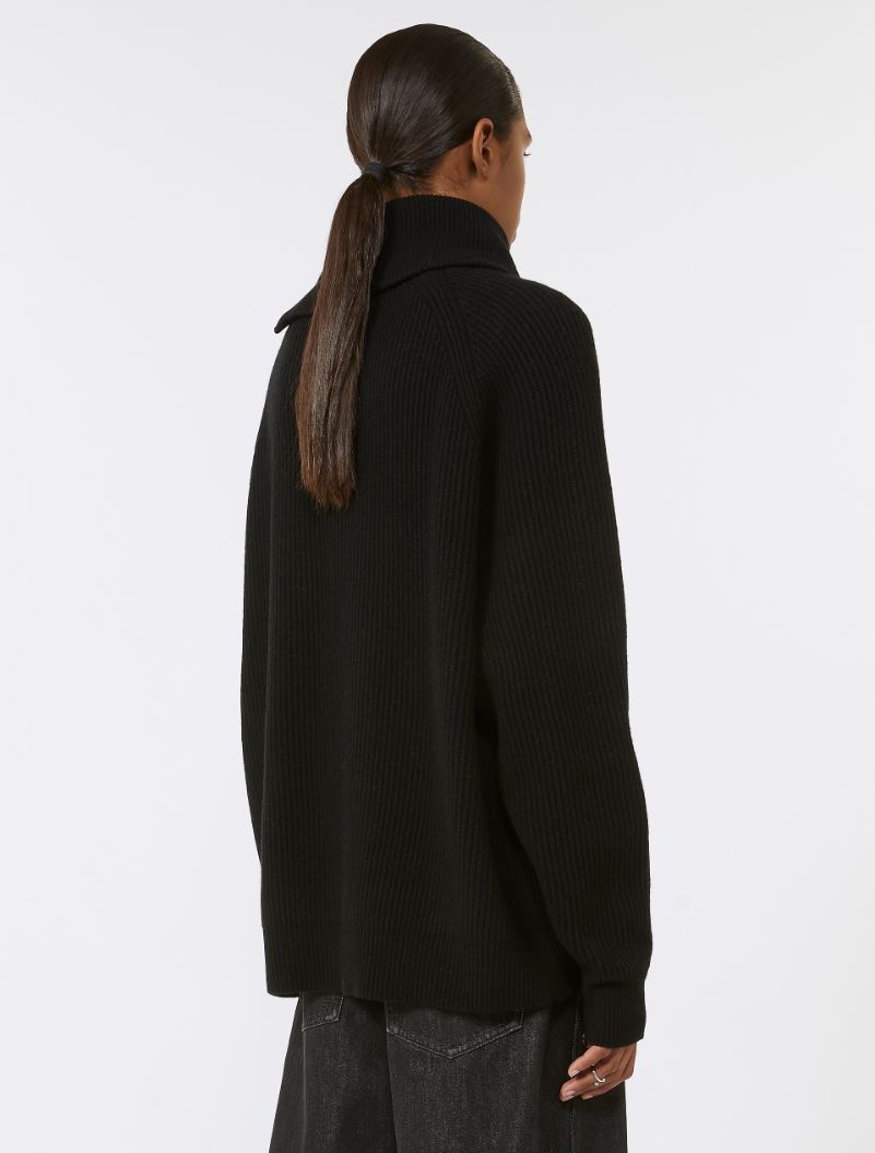 Zip-up cashmere-blend sweater - BLACK - Sportmax - 3