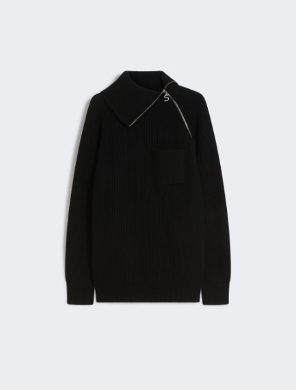 Zip-up cashmere-blend sweater - BLACK - Sportmax - 6