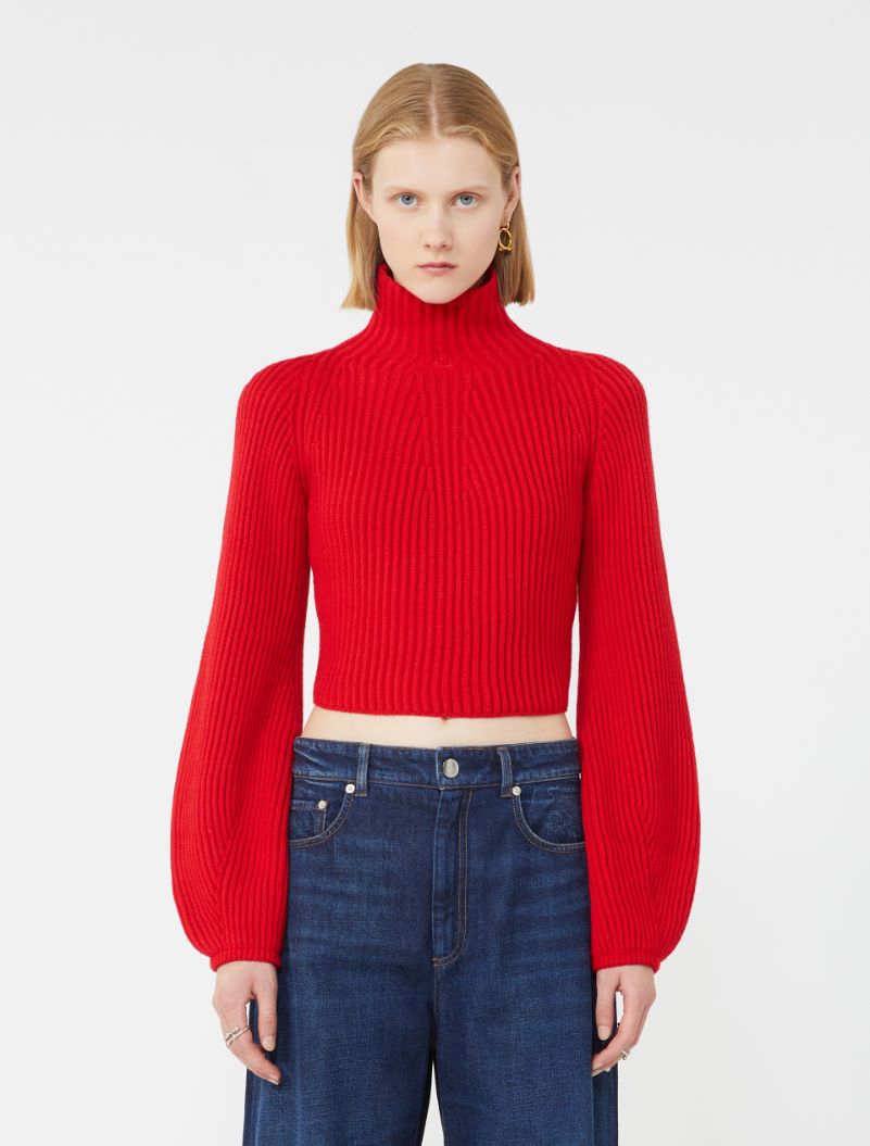 Short pure wool sweater - RED - Sportmax - 2