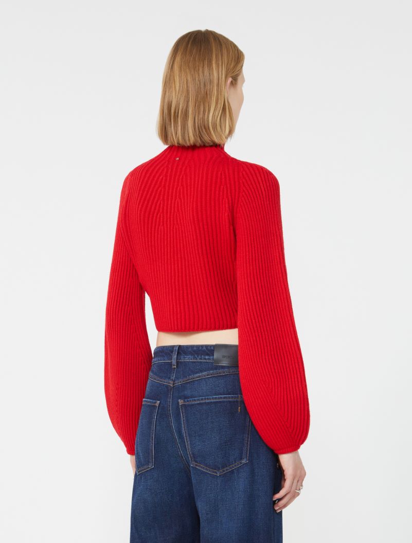 Short pure wool sweater - RED - Sportmax - 3