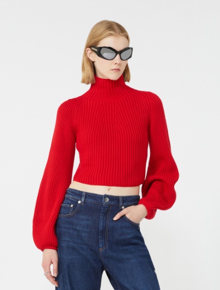 Short pure wool sweater - RED - Sportmax