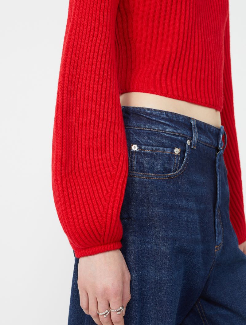 Short pure wool sweater - RED - Sportmax - 5