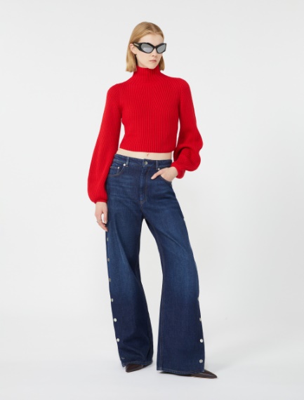 Short pure wool sweater - RED - Sportmax