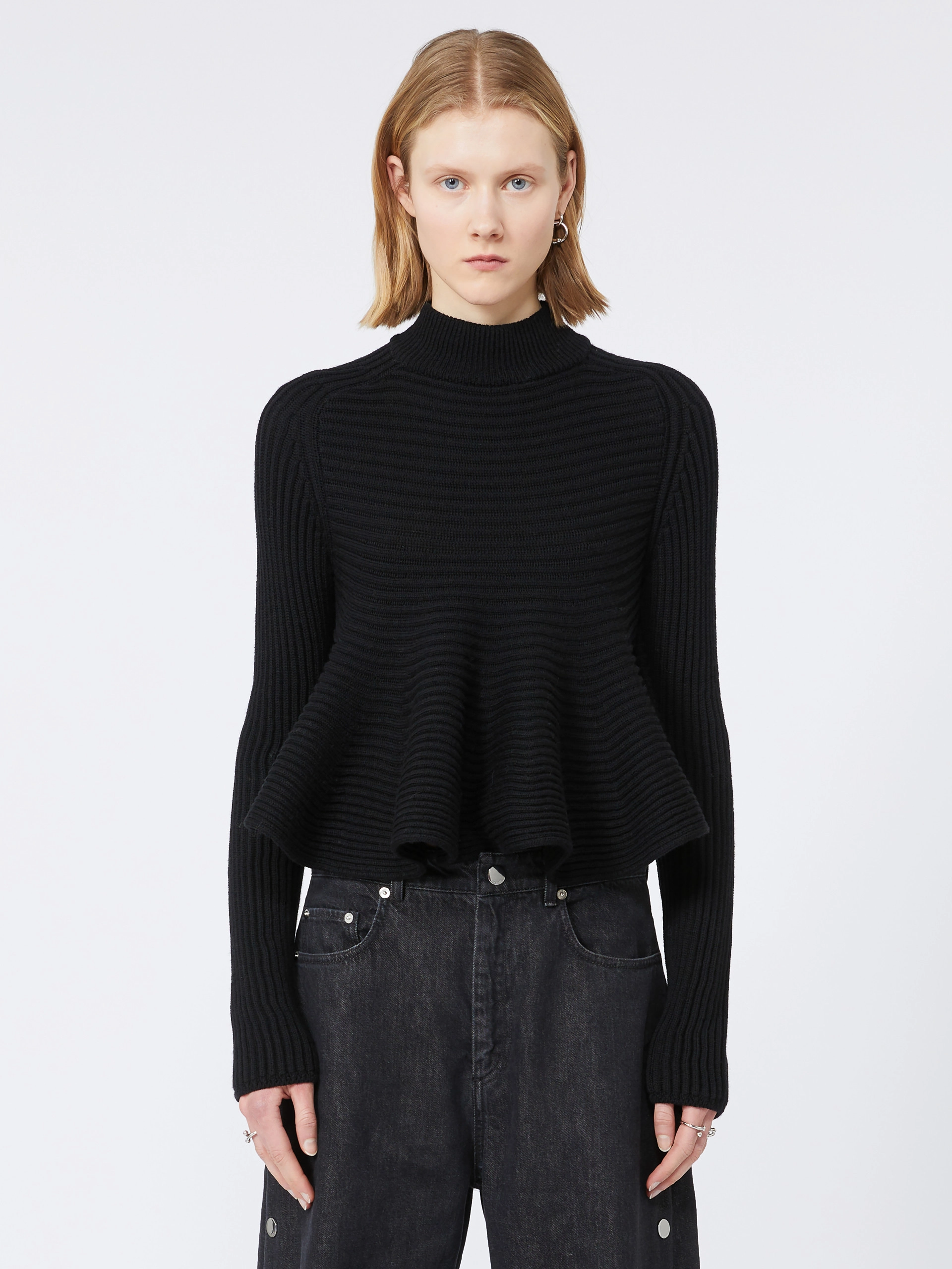 Babydoll Wool Sweater - BLACK - Sportmax - 2