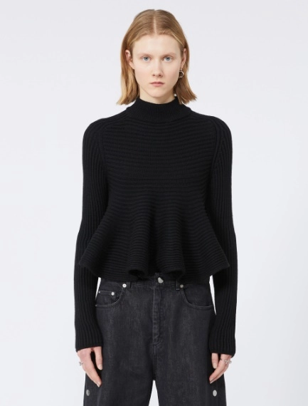 Babydoll Wool Sweater - BLACK - Sportmax - 2