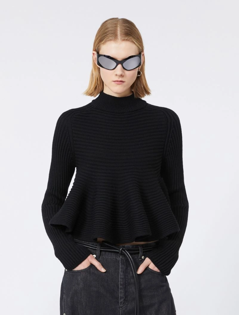 Babydoll Wool Sweater - BLACK - Sportmax - 4
