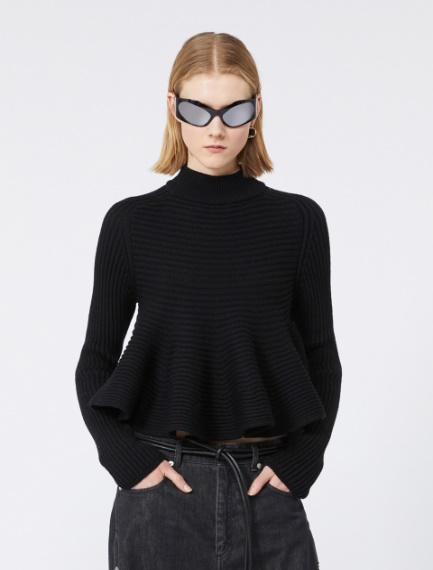Babydoll Wool Sweater - BLACK - Sportmax