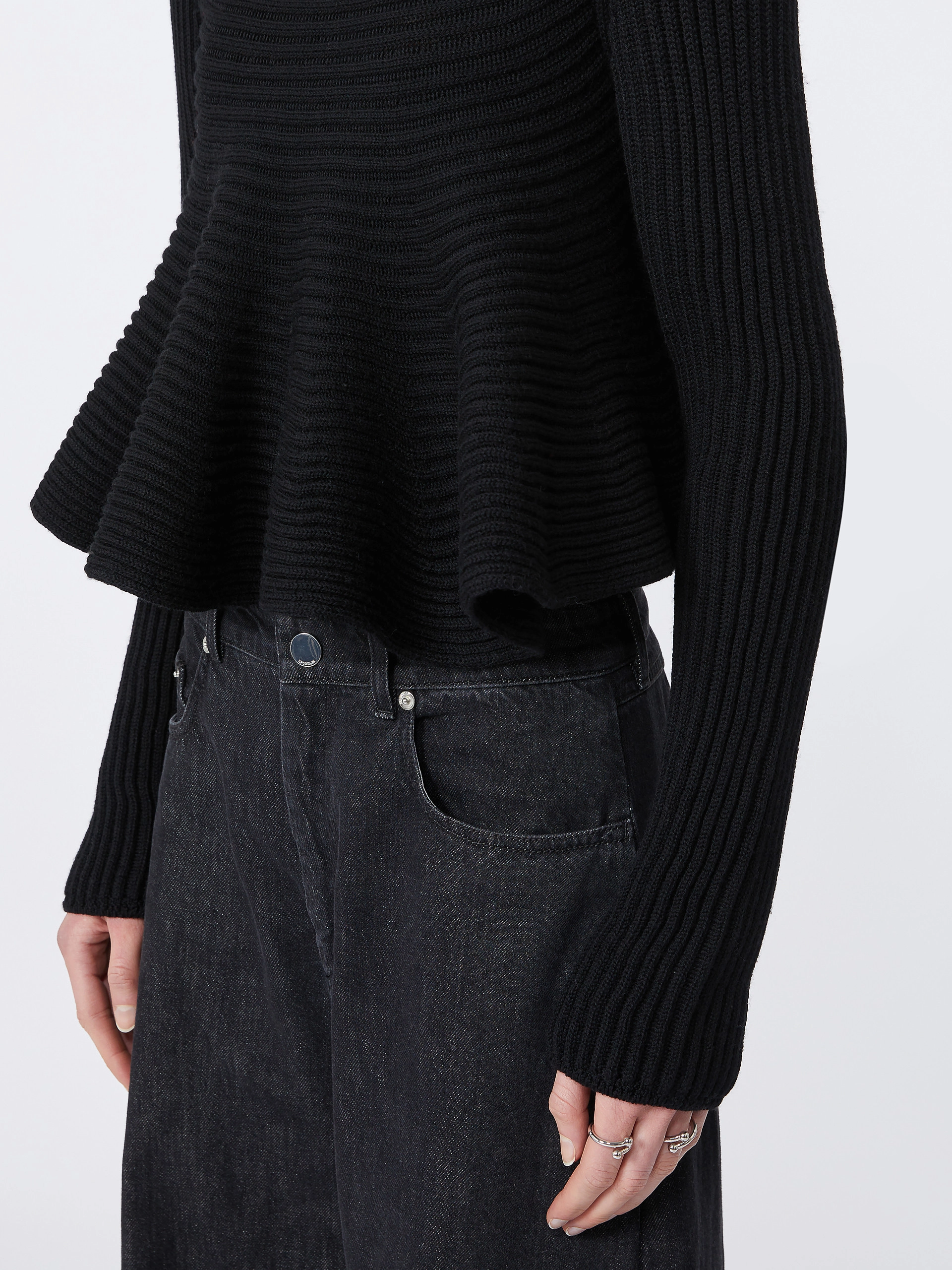 Babydoll Wool Sweater - BLACK - Sportmax - 6