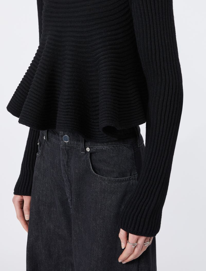 Babydoll Wool Sweater - BLACK - Sportmax - 5