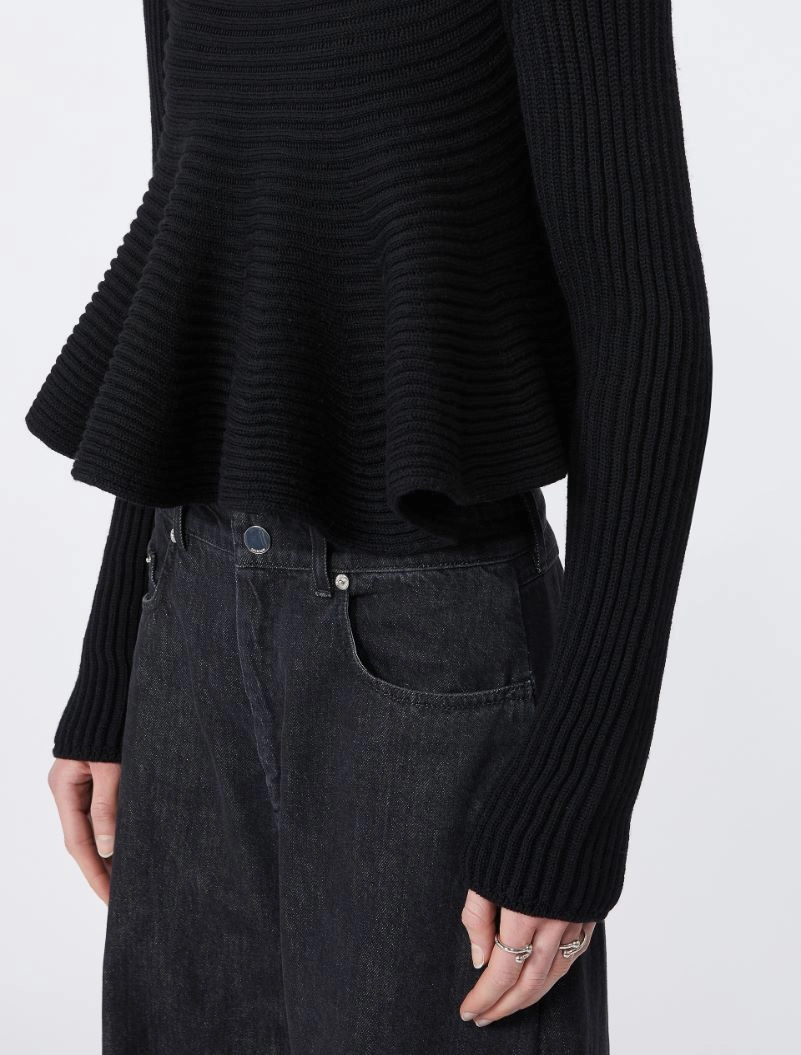 Babydoll Wool Sweater - BLACK - Sportmax - 6