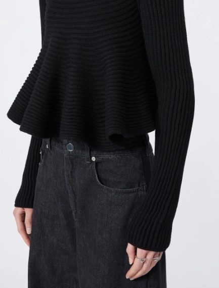 Babydoll Wool Sweater - BLACK - Sportmax - 6