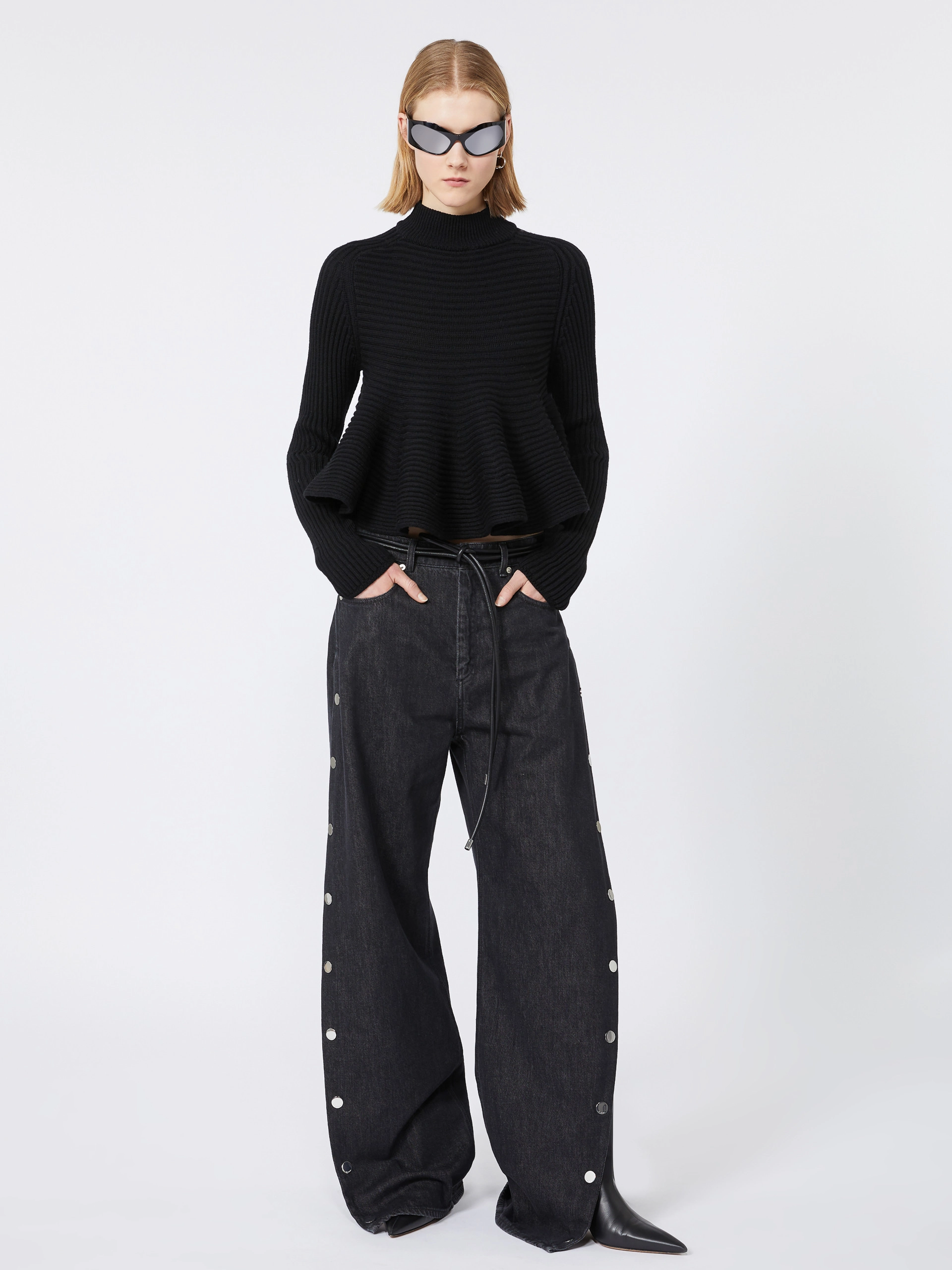 Babydoll Wool Sweater - BLACK - Sportmax